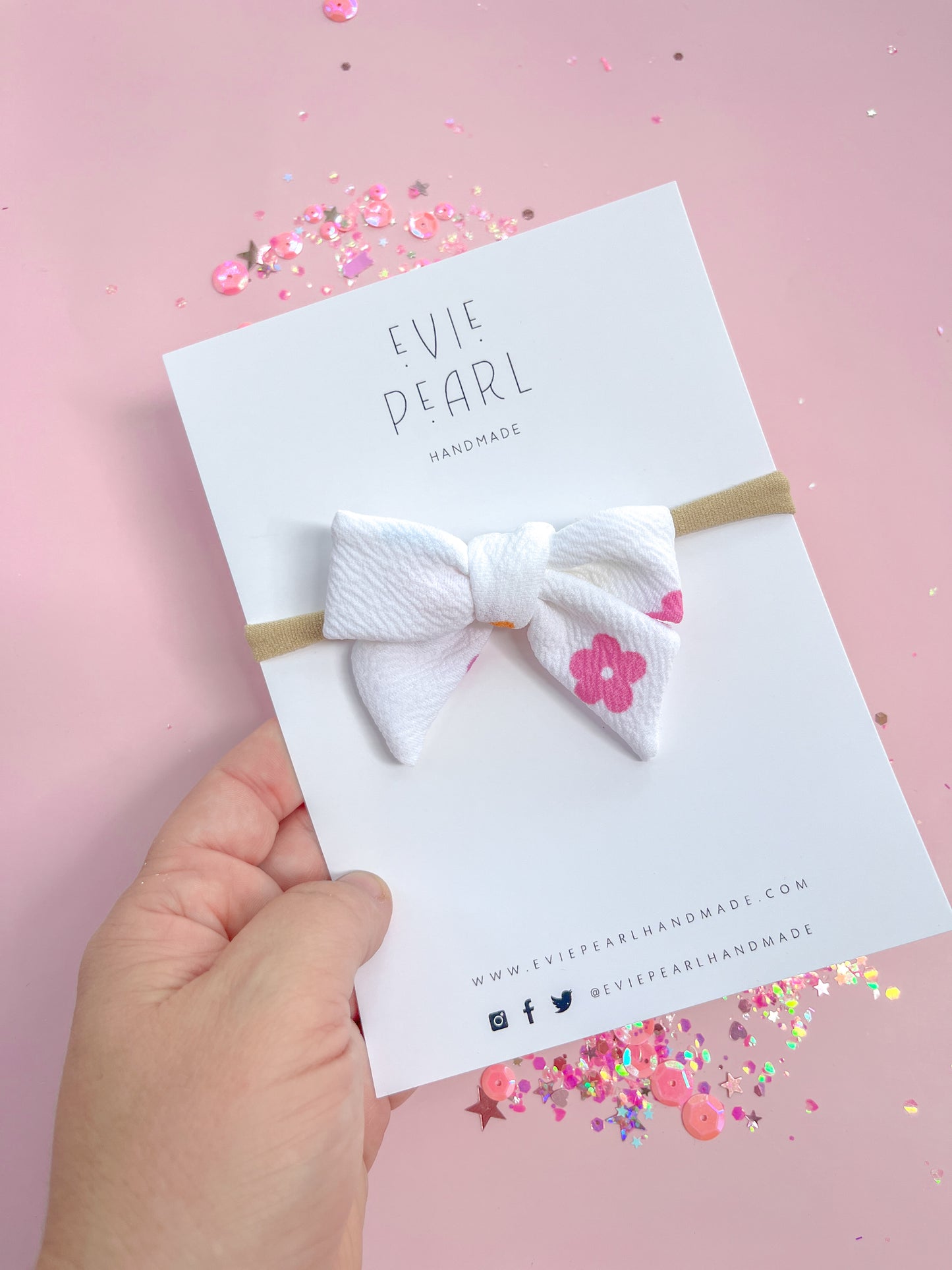 Small White Magenta Daisy Pinwheel On Nylon Headband