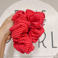 Red Ribbed Oversized Scrunchy