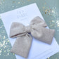 Tan Knit Large Chunky Bow