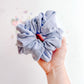 Blue Daisy Flocked Oversized Scrunchy