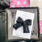 Medium Black Sheer Swiss Dot Hair Bow