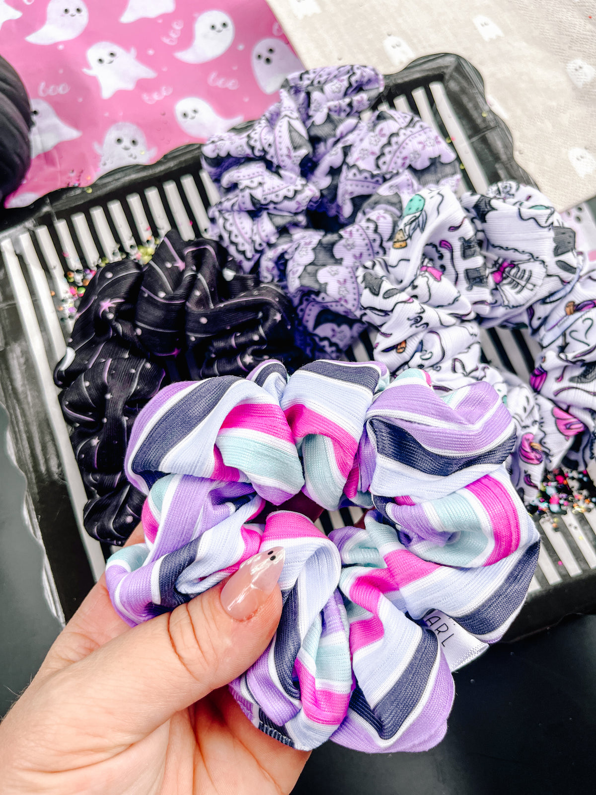 Spooky Halloween Regular Sized Scrunchy for Girls & Women
