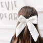 Gray Sweatshirt LongTailed Bow: Soft Neutral Hair Bow