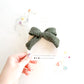 Green Sweater Medium Pinwheel Bow