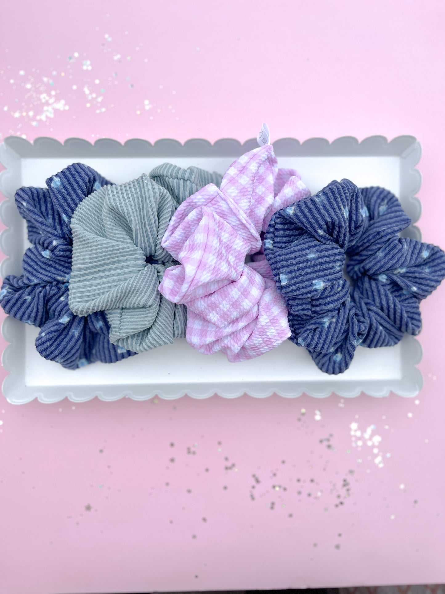 Pink Gingham Oversized Scrunchy