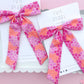 Pink & Orange Daisy Longtailed Bow