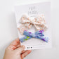 Pink Floral & Blue Purple Floral Small Bow Set