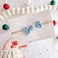 Mini Light Blue Velvet Knot Bow Nylon Headband