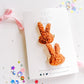 Fuzzy Rust Brown Bunny Pigtail Clips