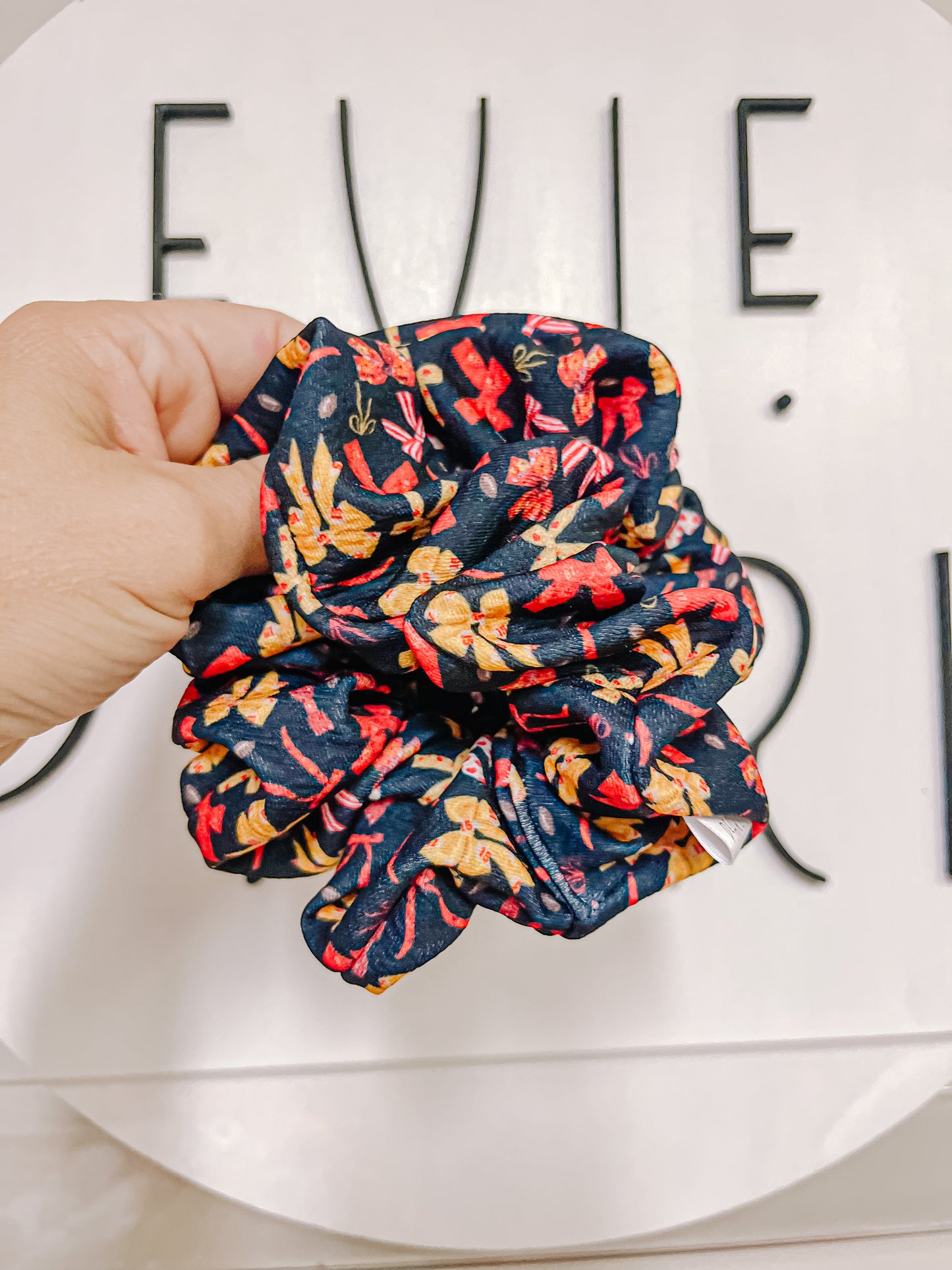 Black Red Gold Bows Oversized Scrunchy R2S