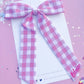 Personalized Pink Gingham Long Tailed Bow
