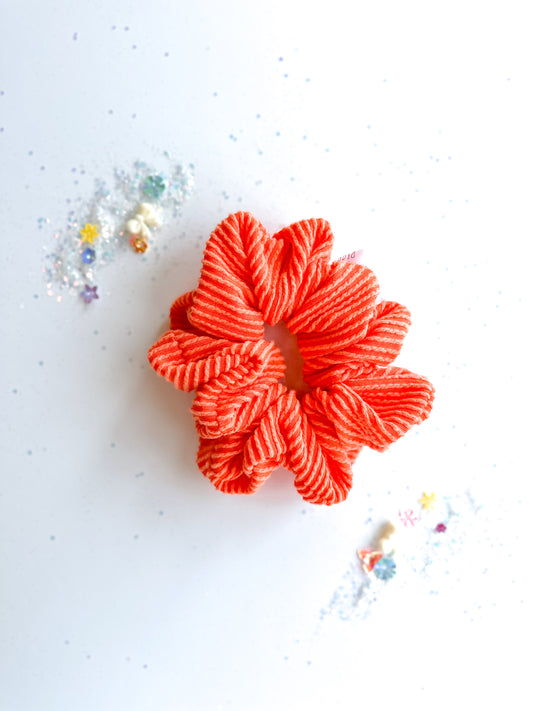 Ribbed Orange Oversized Scrunchy