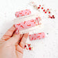 Pink Candy Cane Single Snap Clip