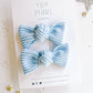 Baby Blue Ribbed Knot Bow Pigtails