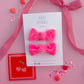 Hot Pink Velvet Knot Bow Pigtails