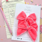 Personalized Initial Hot Pink Small Pigtail Bows