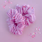Pink Gingham Red Heart Oversized Scrunchy
