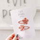 Pink Floral Snap Clip Pigtail Set
