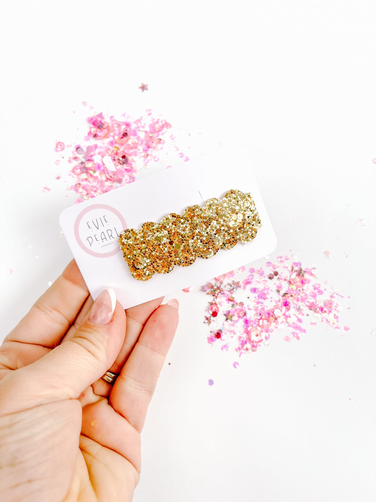 Gold Glitter Single Snap Clip