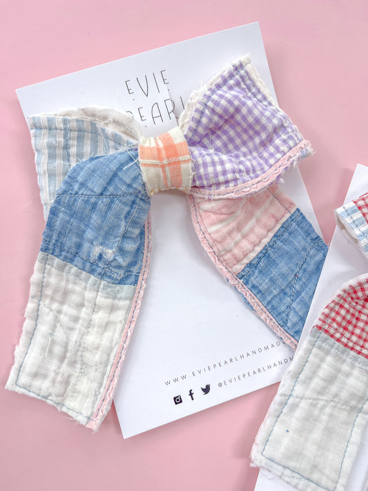 Vintage Quilt Patchwork Bow