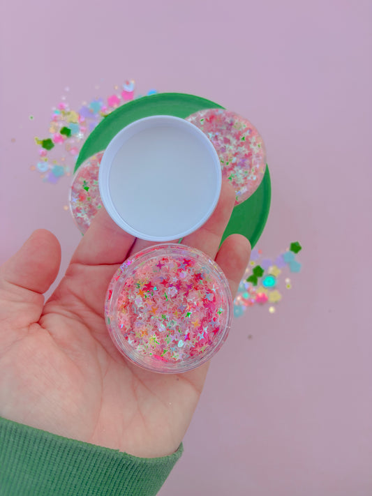 Pink Multicolored Star Hair Glitter Gel