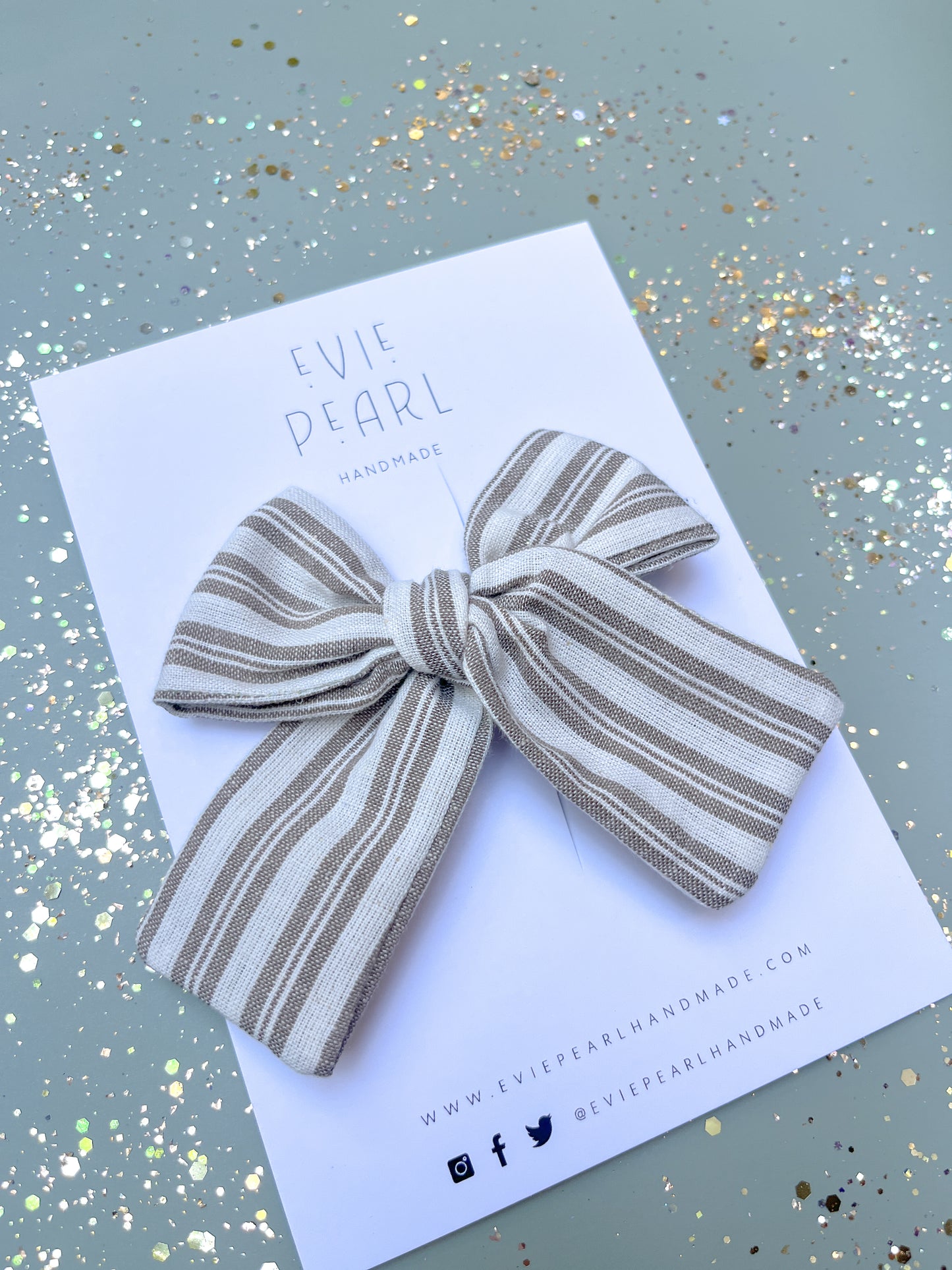 Neutral Stripes Large Bow