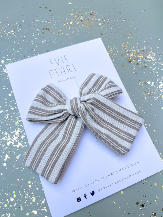 Neutral Stripes Large Bow
