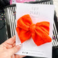 Orange Swiss Floral Chunky Hair Bow