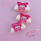 Pink Cherry Bow Medium Claw Clip