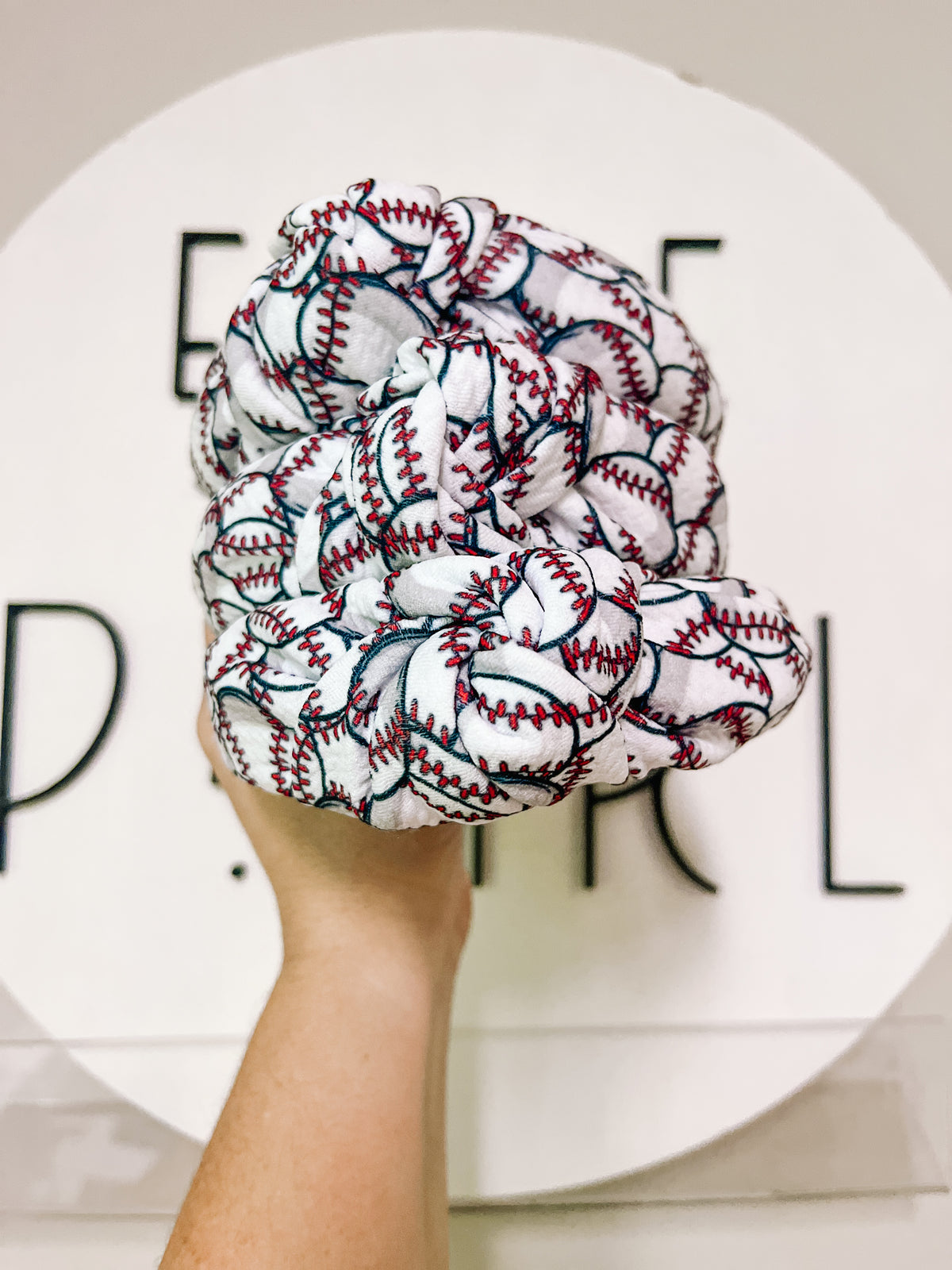 Baseball knotted headband