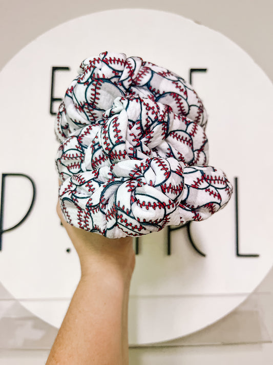 Baseball knotted headband