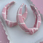 Pink Grid Ribbed Knotted Headband