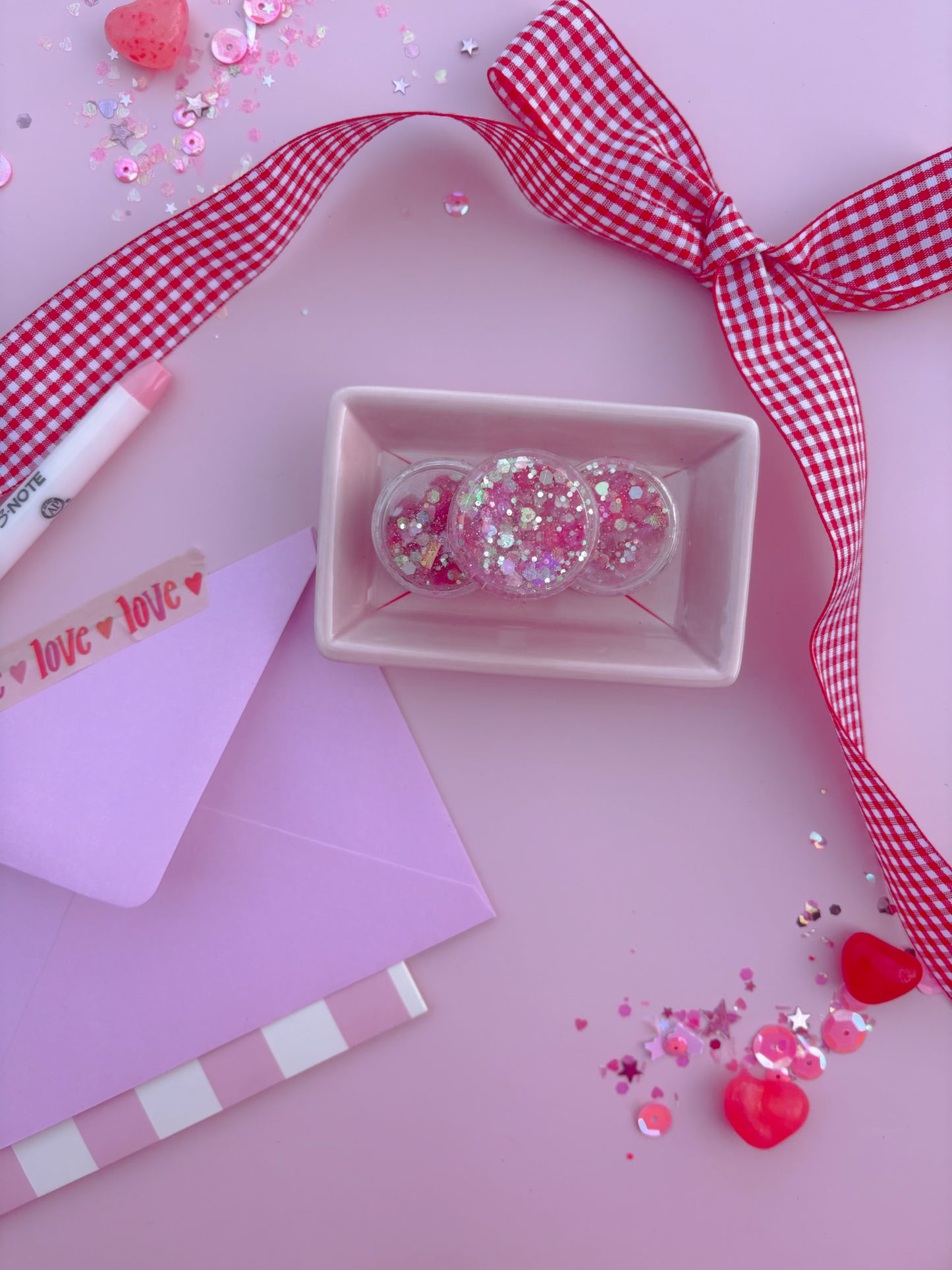 Cupid Pink Hearts Glitter Sparkle Hair Glitter