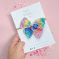 Small Bright Rainbow Mini Daisy Bow On Nylon Headband