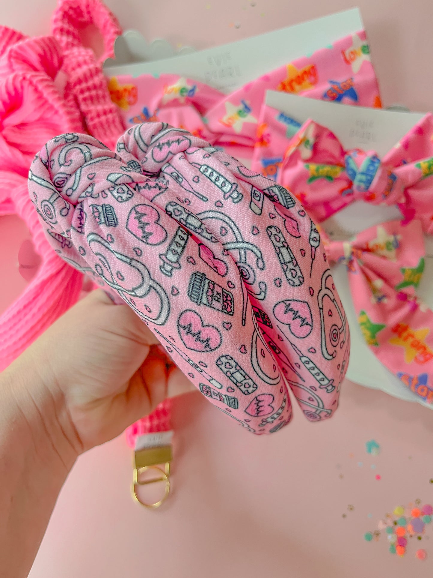 Pink Nurse Knotted Headband