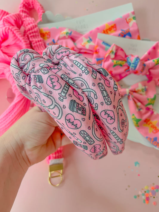 Pink Nurse Knotted Headband