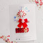 Red Peppermint, Red Bow, Red Glitter Gingerbread Man Hair Clip Set