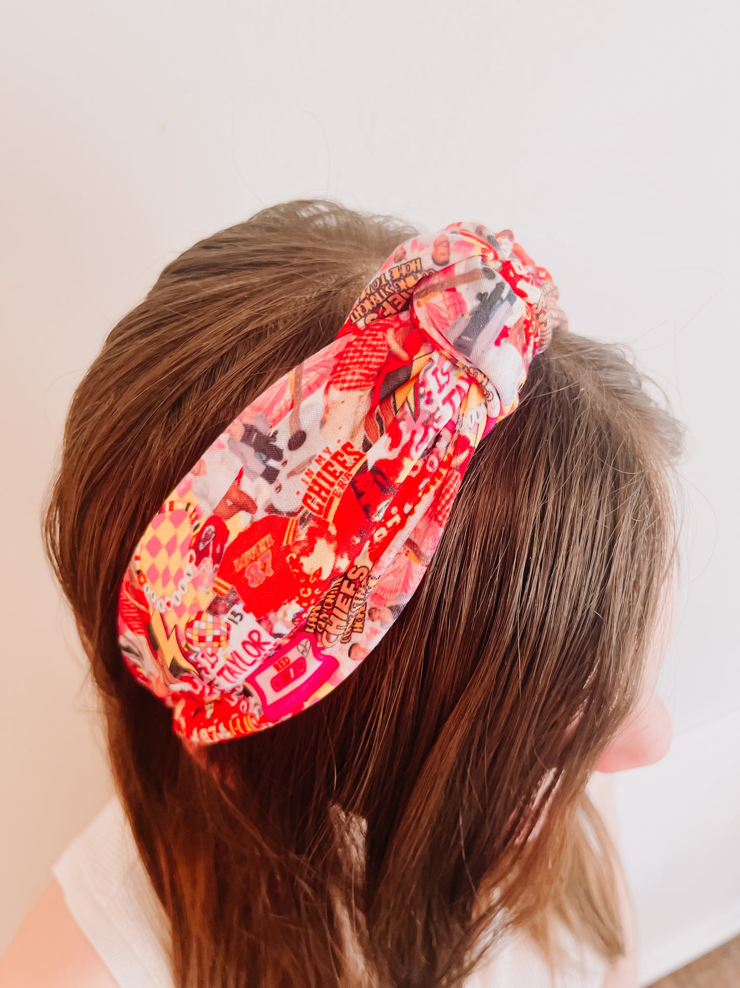 Pink In My Chiefs Era Taylor Swift Knotted Headband for Girls & Women