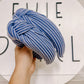 Denim Blue Ribbed Knotted Headband