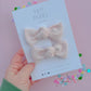 Light Pink Soft Ribbed Knot Bow Pigtail Set