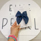 Navy Glitter Small Bow