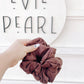 Chocolate Ribbed Knit Scrunchy for girls & women