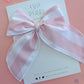 Pink White Stripe Oversized Bow