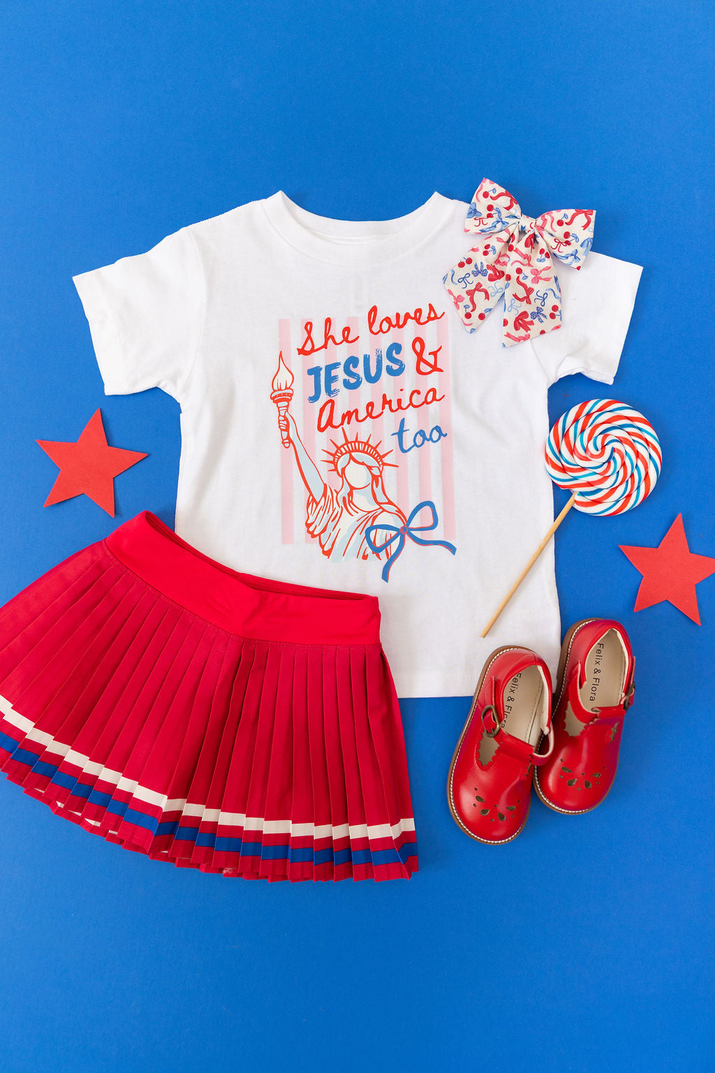 4th of July Bows on Bows Medium Sailor Bow