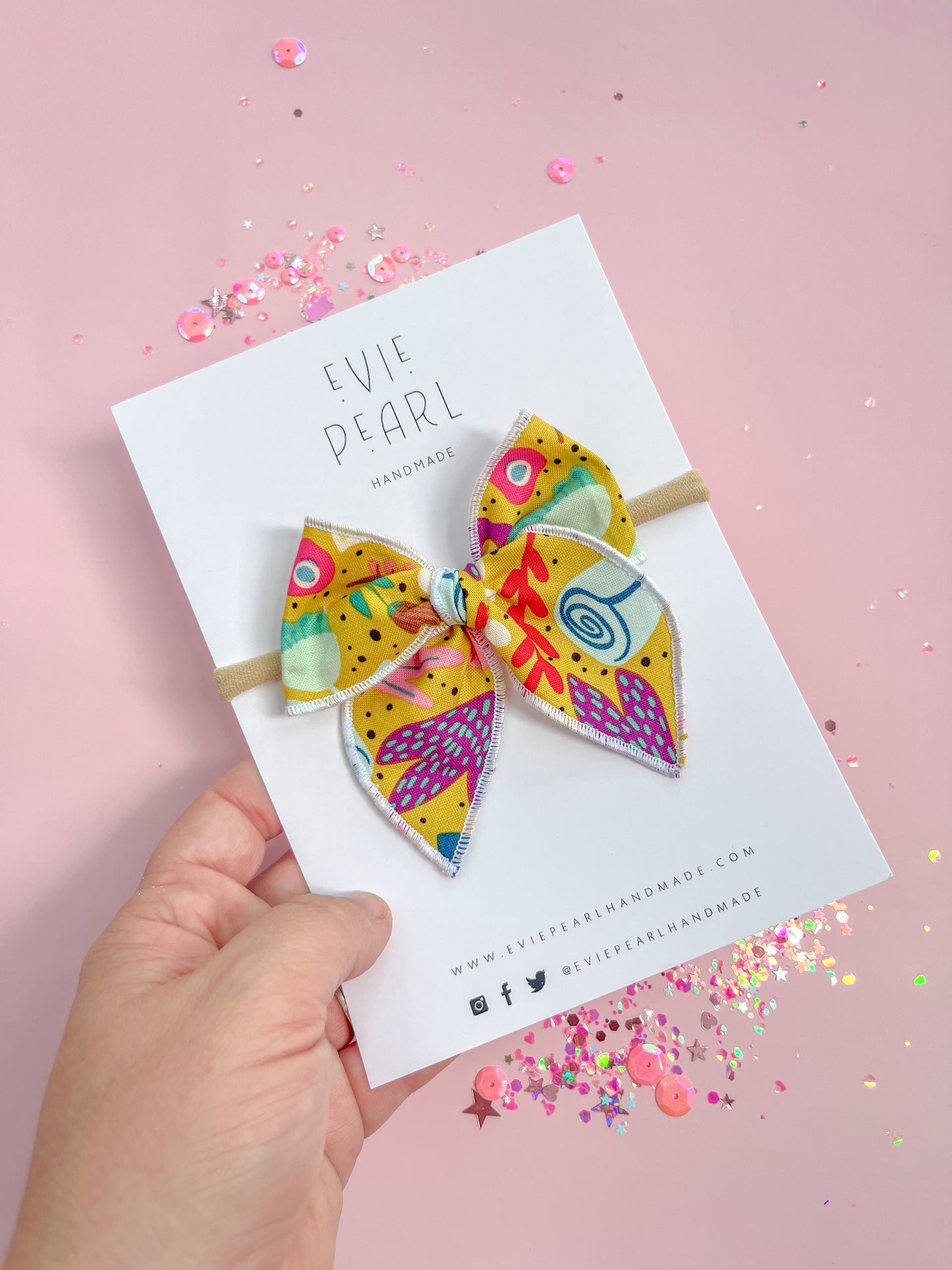 Small Bright Mustard Flower Bow