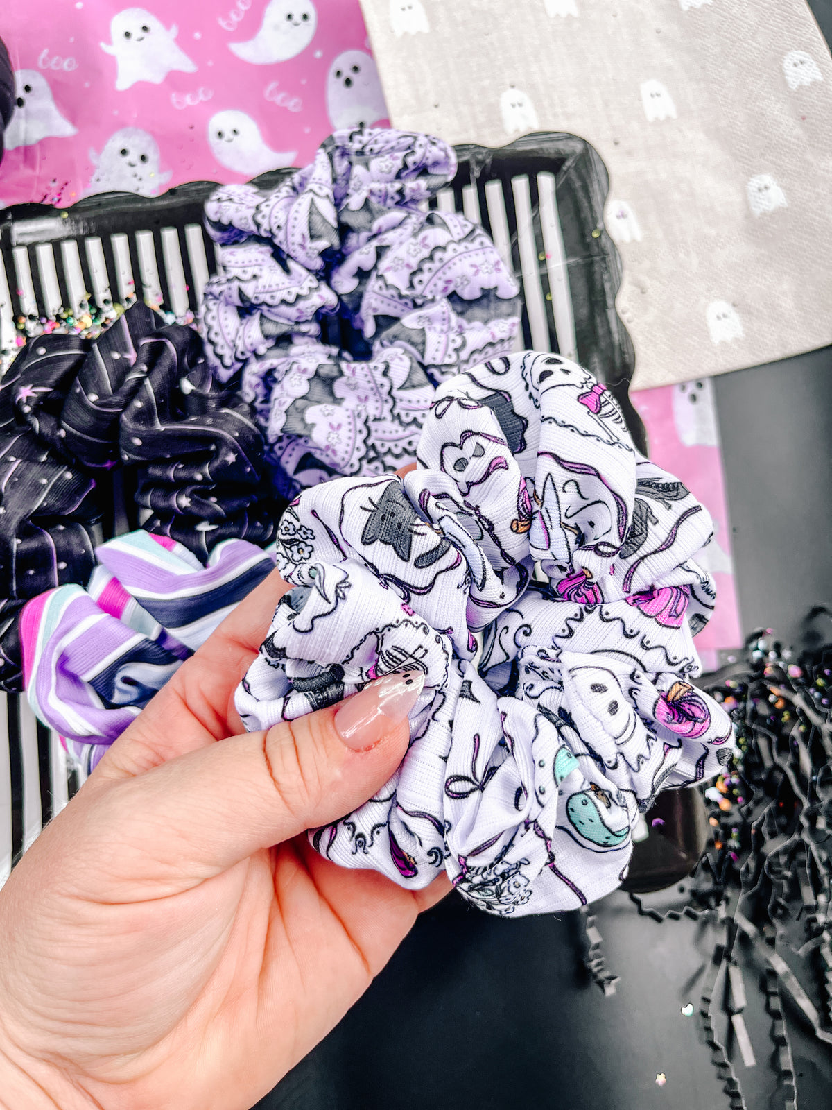 Spooky Halloween Regular Sized Scrunchy for Girls & Women