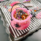 Mini Pink Spider Glitter Cauldron Filled With Snap Clips