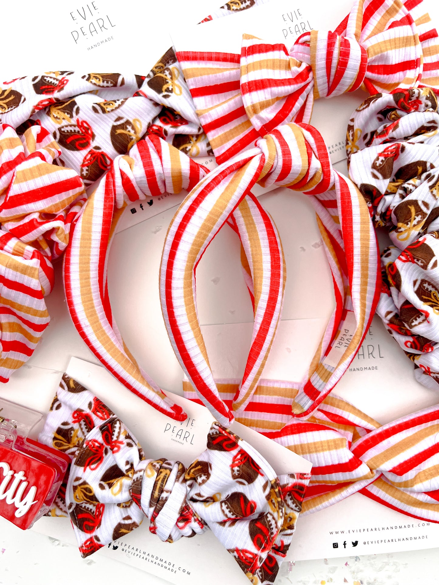 Red & Gold Stripes Knotted Headband