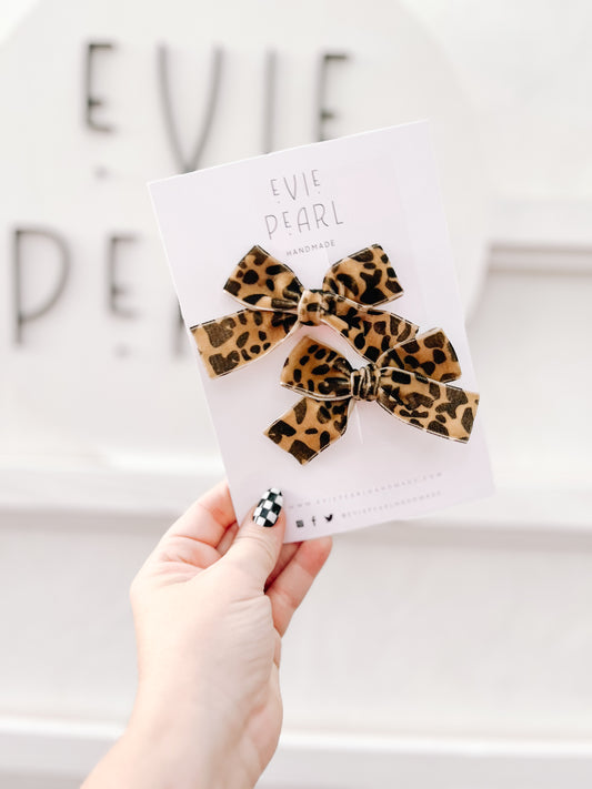 Leopard Velvet Pigtails
