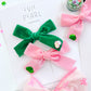 WICKED Green & Pink Sequin Sparkle Hair Bow Set